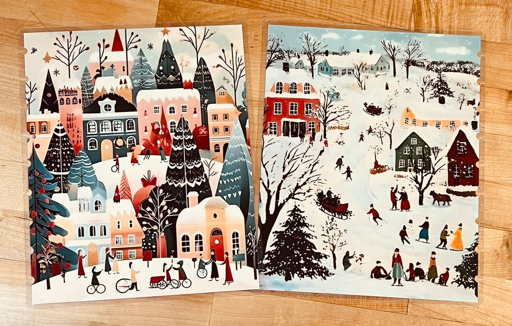 Winter Village Scene