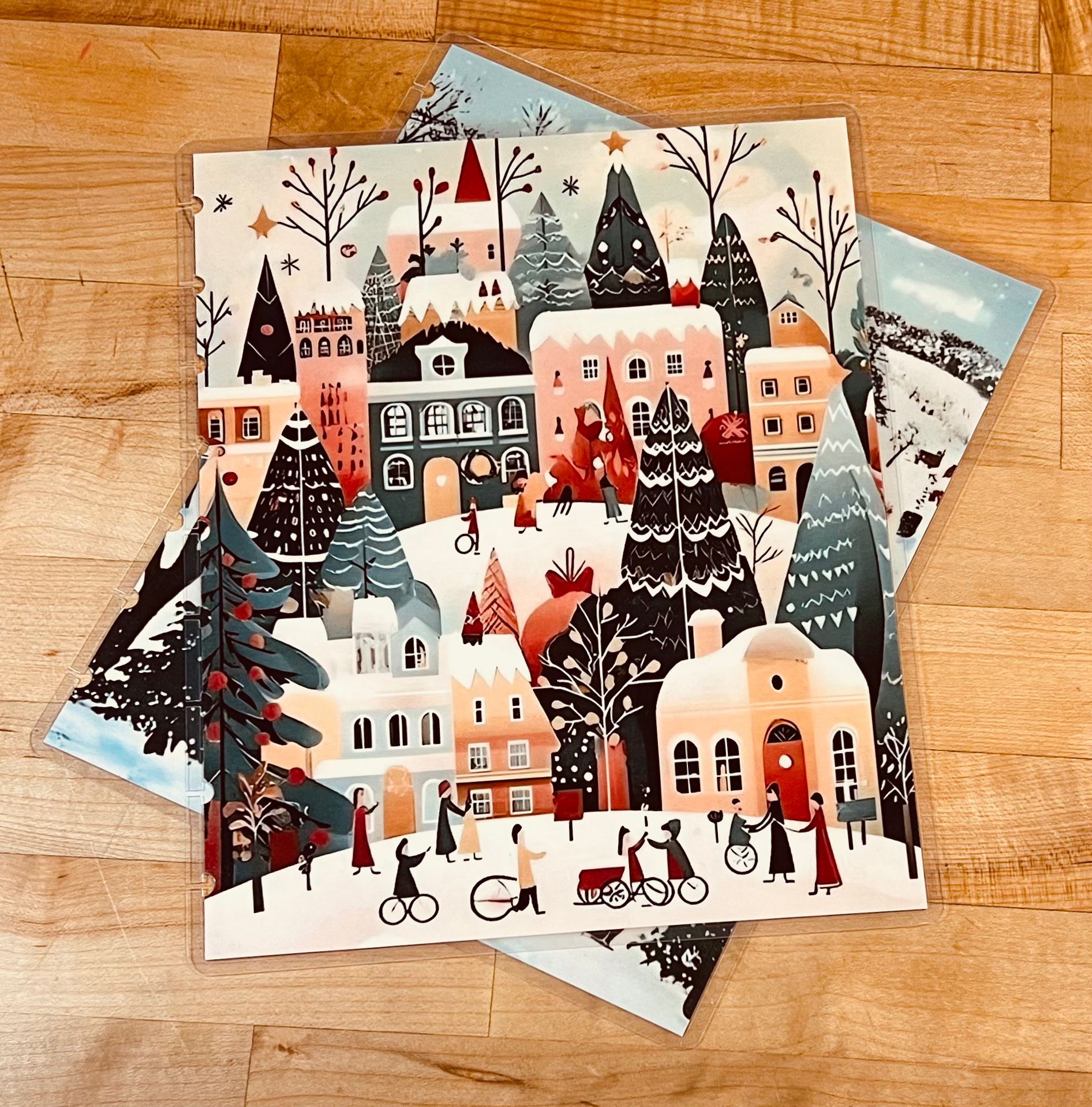 Winter Village Scene