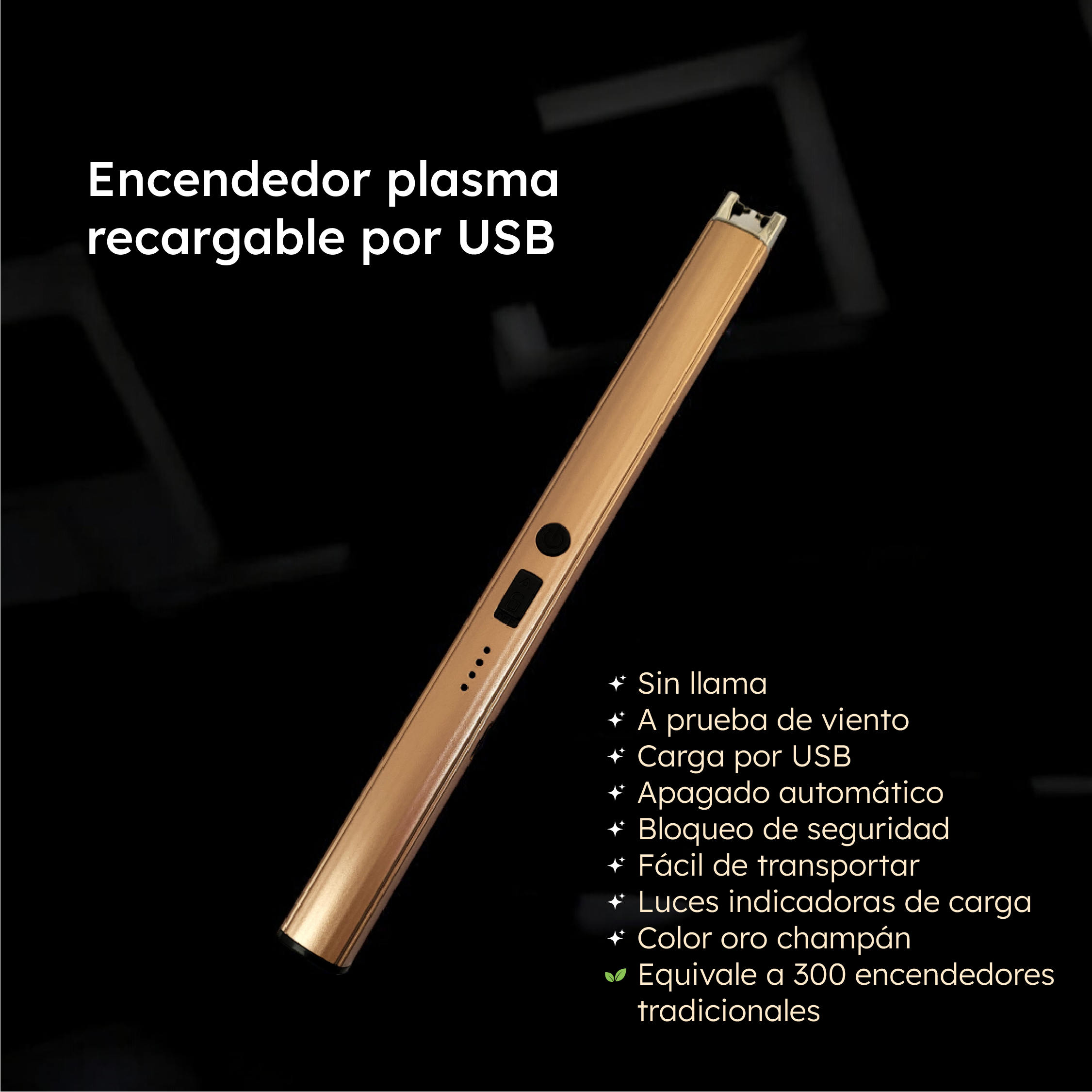 Encendedor plasma recargable por USB