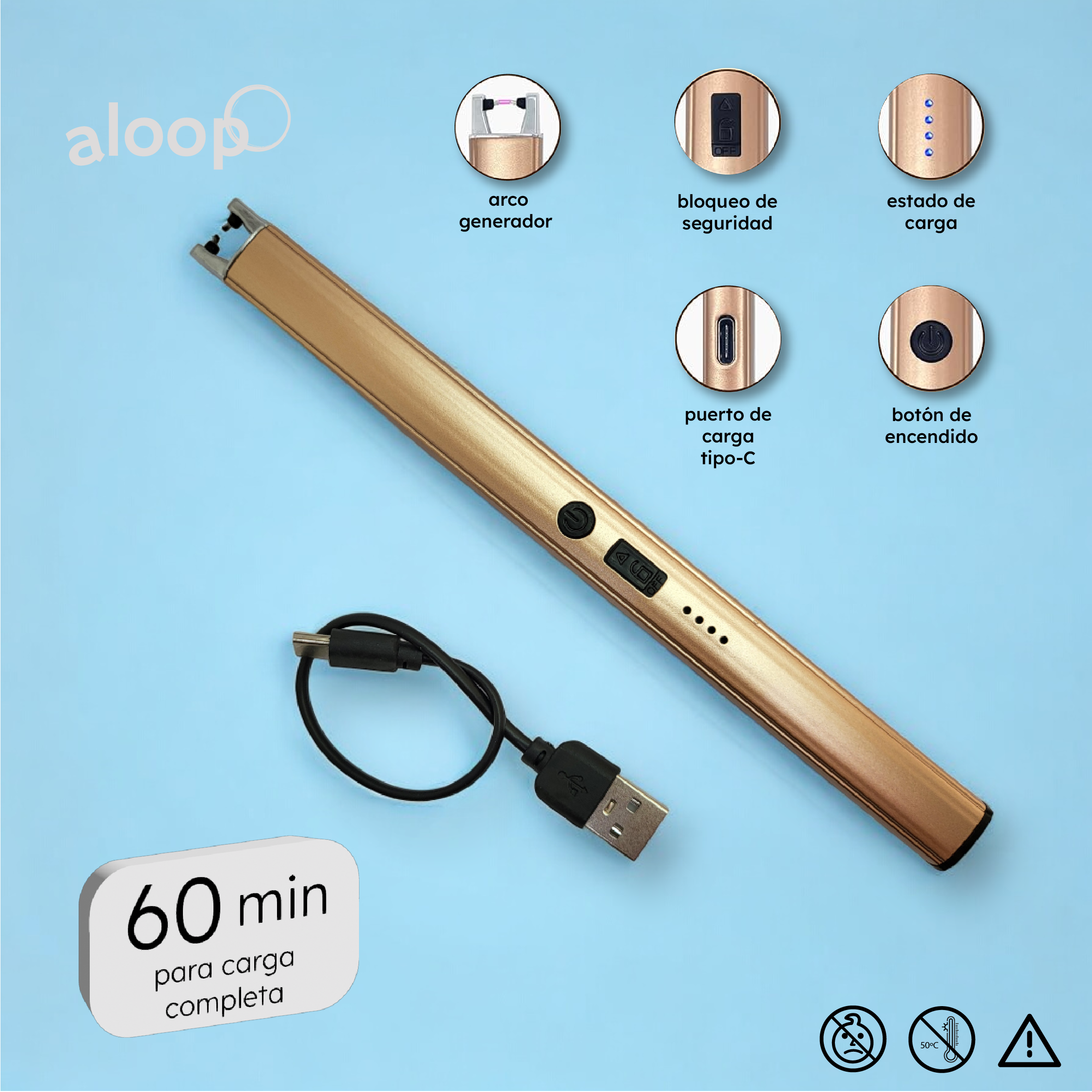Encendedor plasma recargable por USB