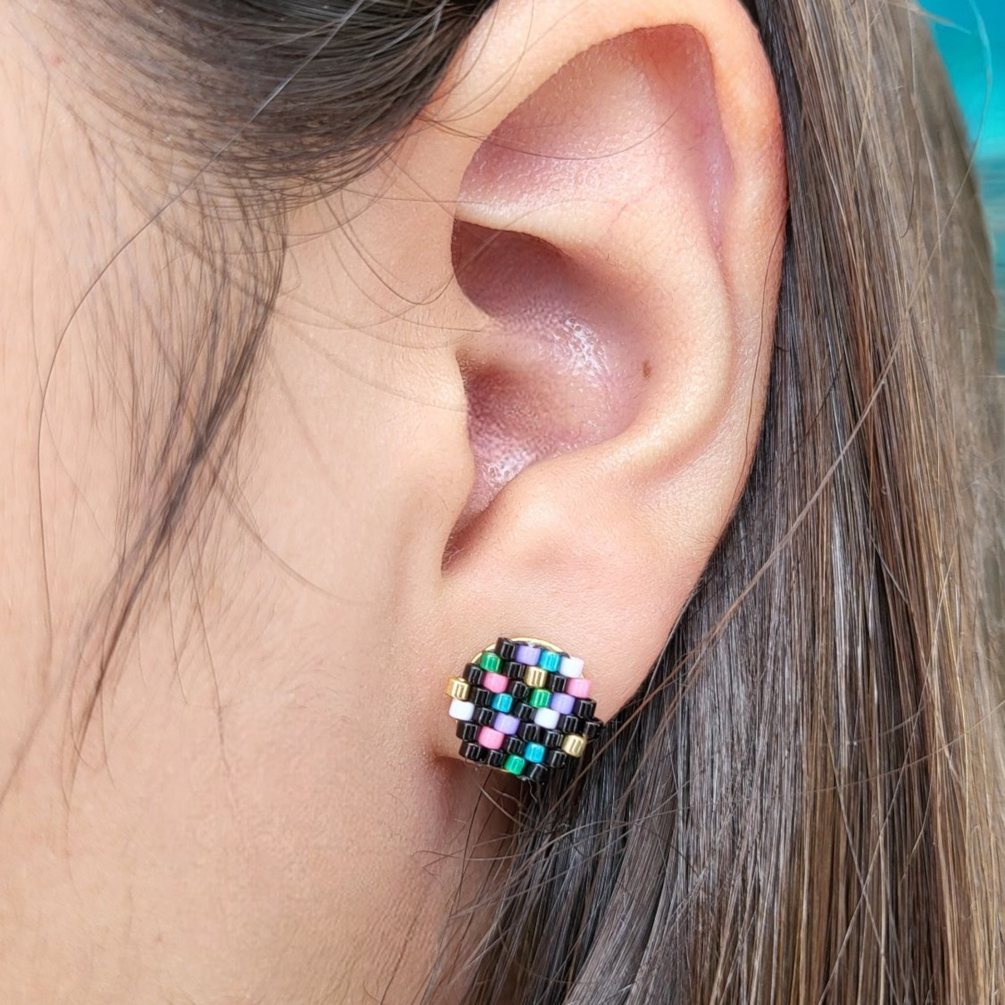 Mini aretes en mostacilla Miyuki