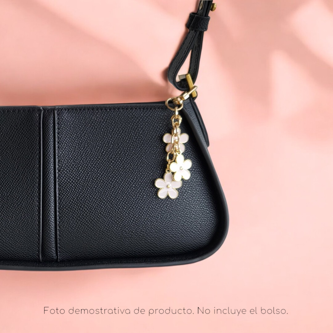 Charm tres flores - decora tu bolso