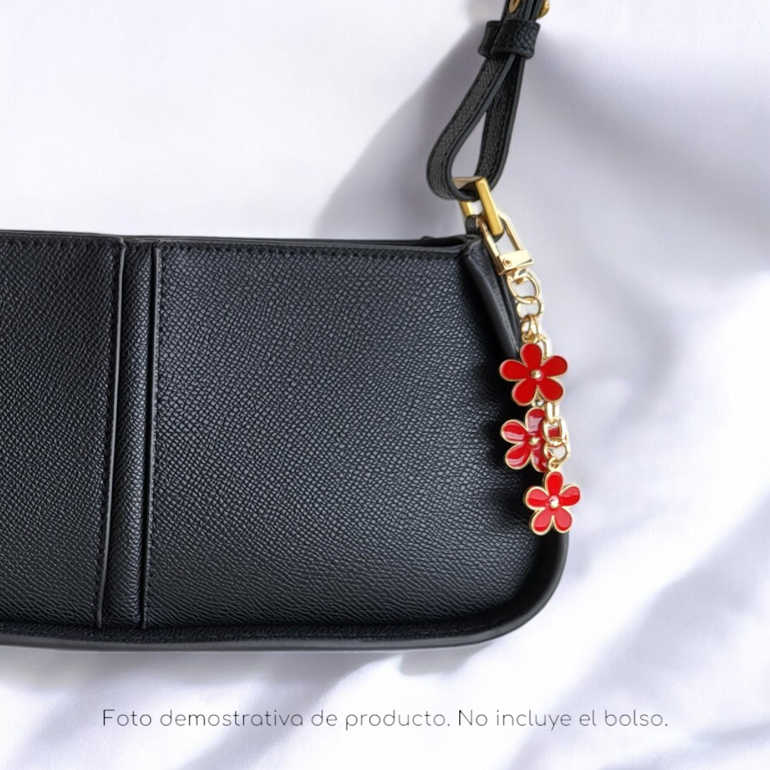 Charm tres flores - decora tu bolso