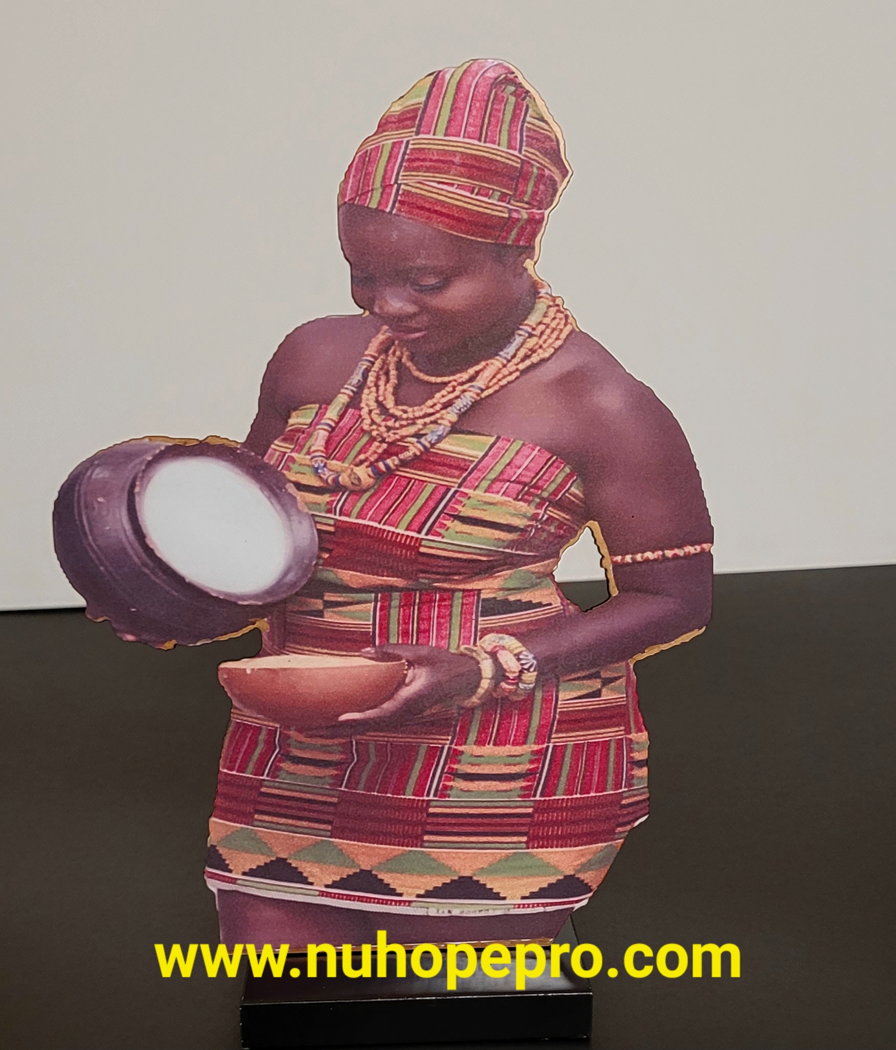 Akwaaba of African Woman with Welcome Calabash