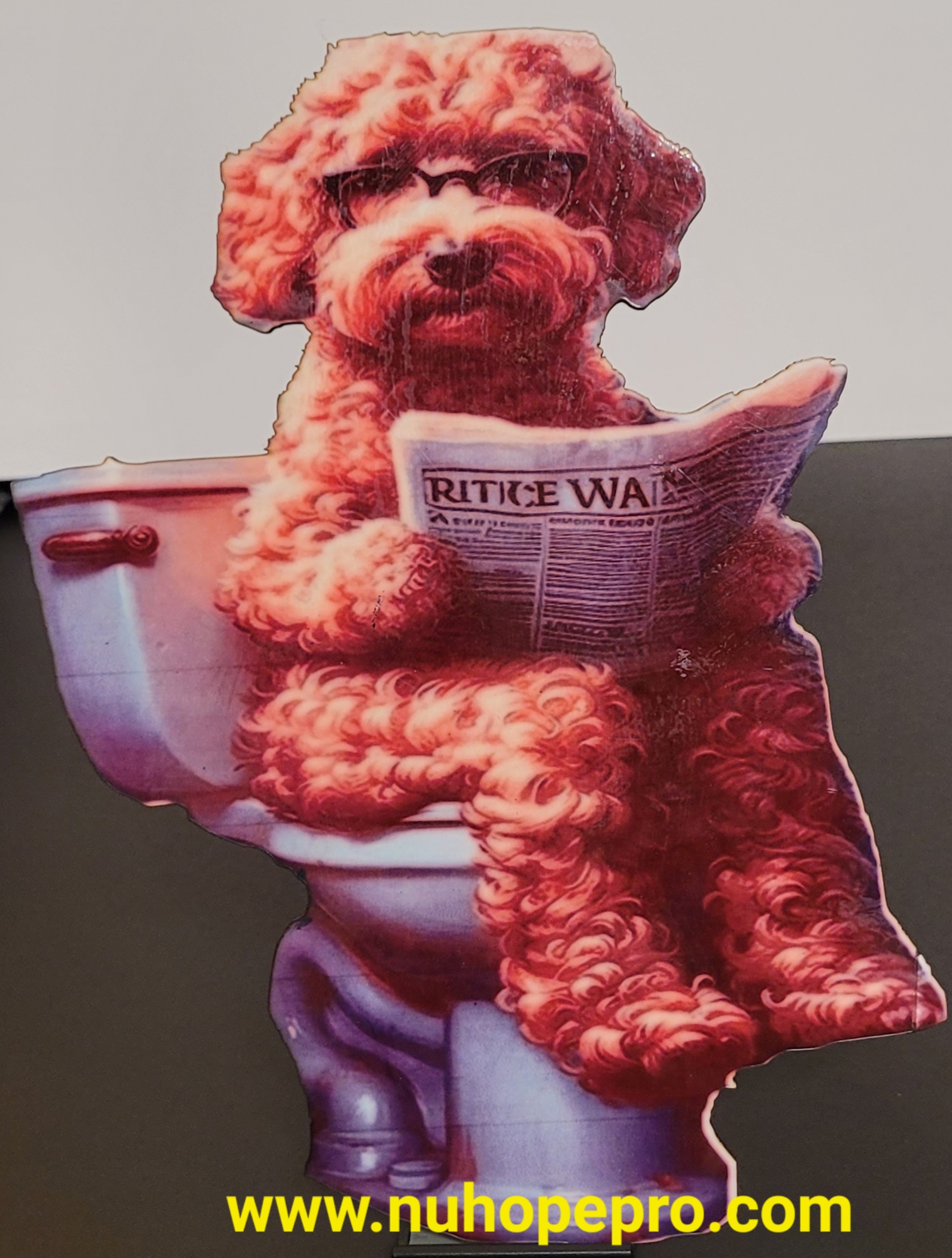 Novelty Dog Toiletry wooden laminated photo cutout