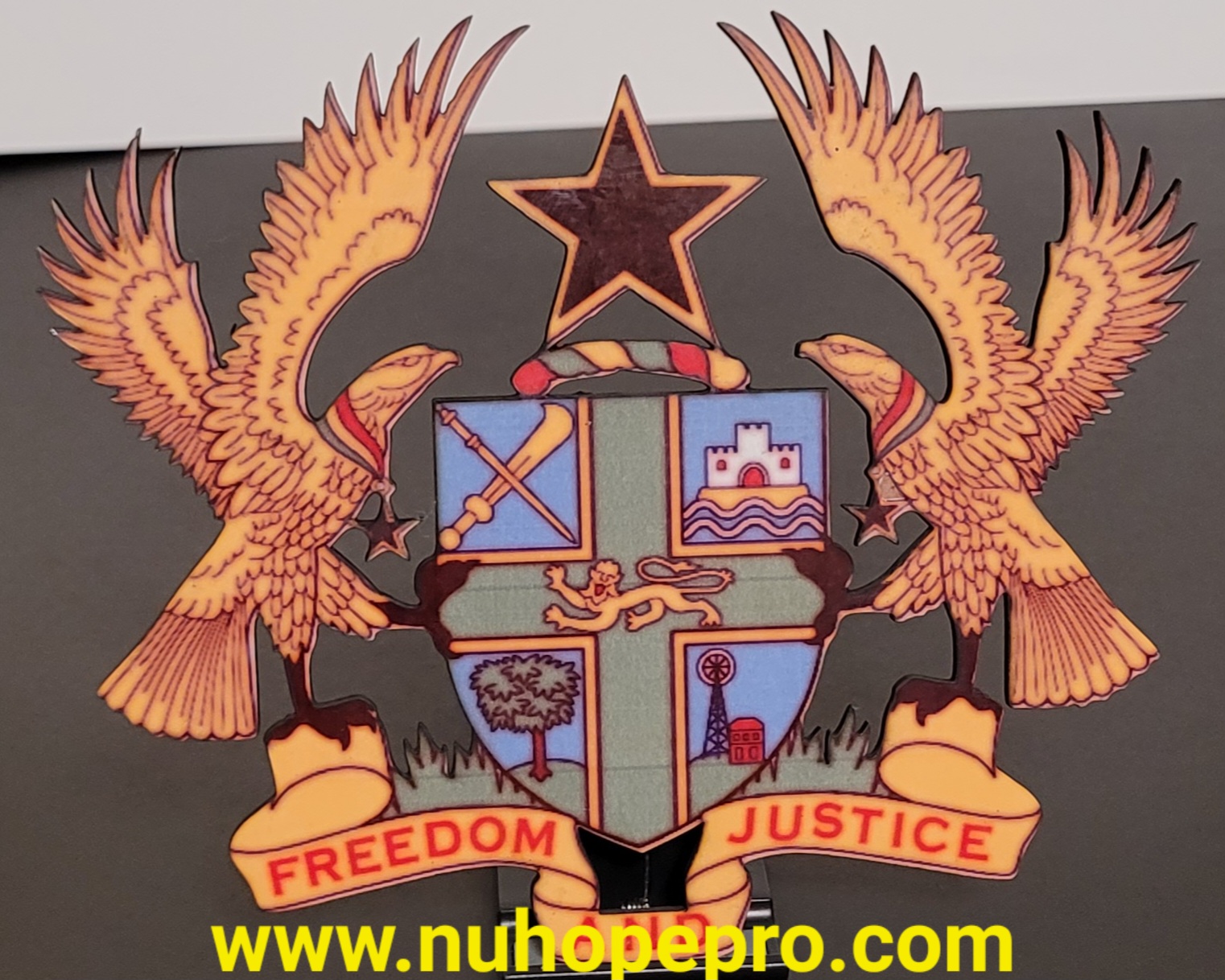 Ghana Decorative Crest Emblem wooden laminated photo cutout