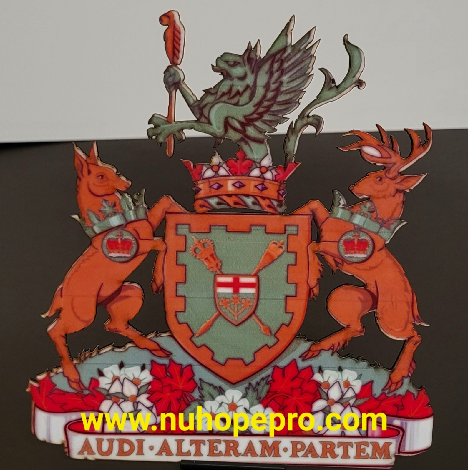 Ontario Decorative Coat of Arms wooden laminated cutout