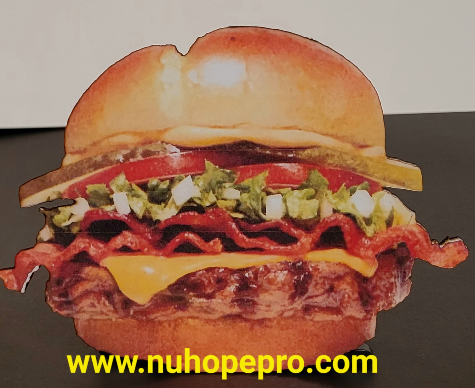Deluxe wooden laminated Cheeseburger cutout