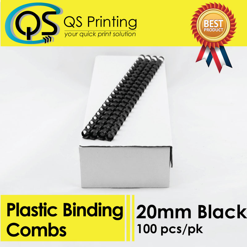 20mm Plastic Binding Combs Black 100/ Box