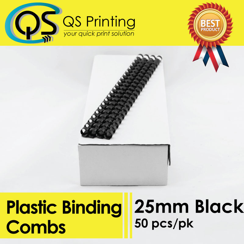 25mm Plastic Binding Combs Black 50/ Box