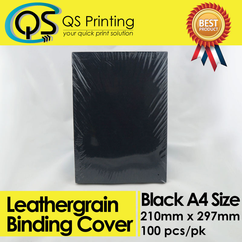 230gsm A4 Black Leathergrain Binding Cover 100 sheets / pack