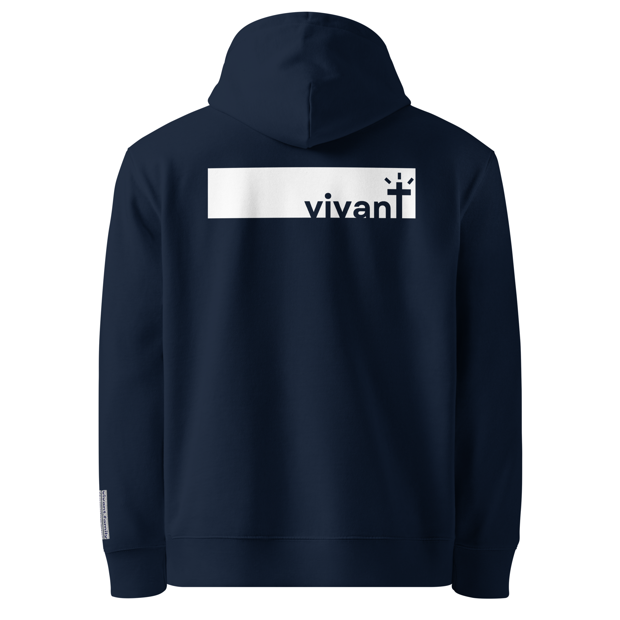 Hoodie - WHITE - Bleu marine