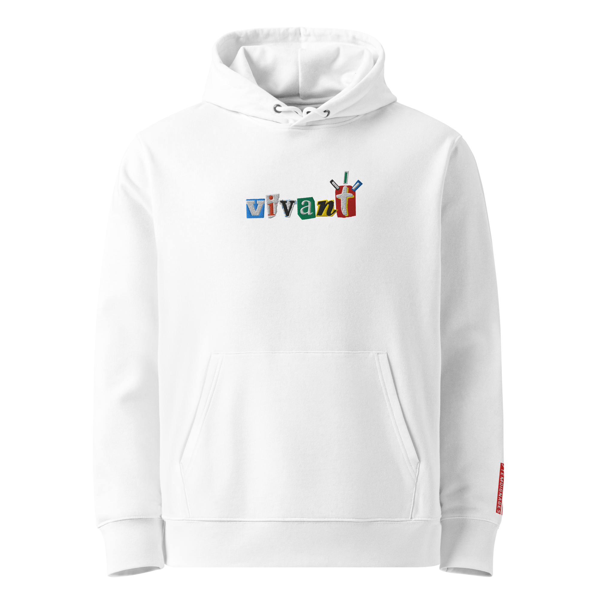 Hoodie - Lettres vintage - Blanc