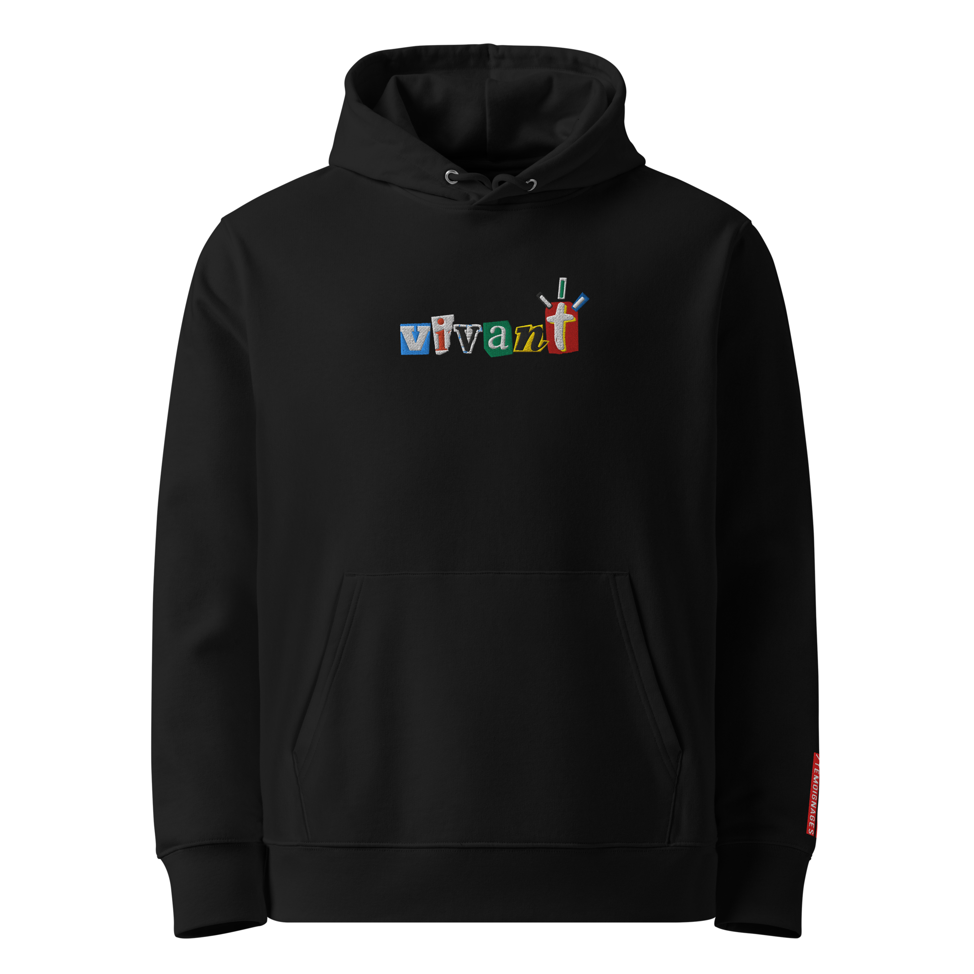 Hoodie - Lettres vintage - Noir
