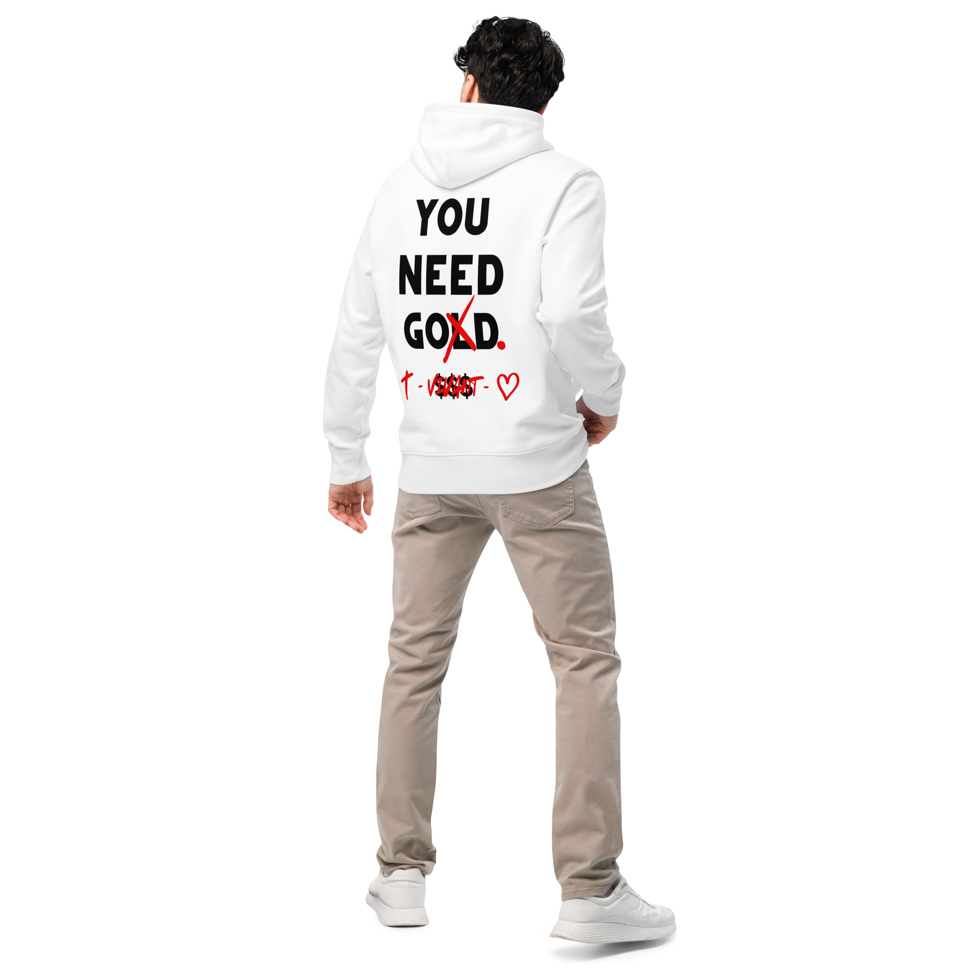 Hoodie - YOU NEED GOD - Blanc