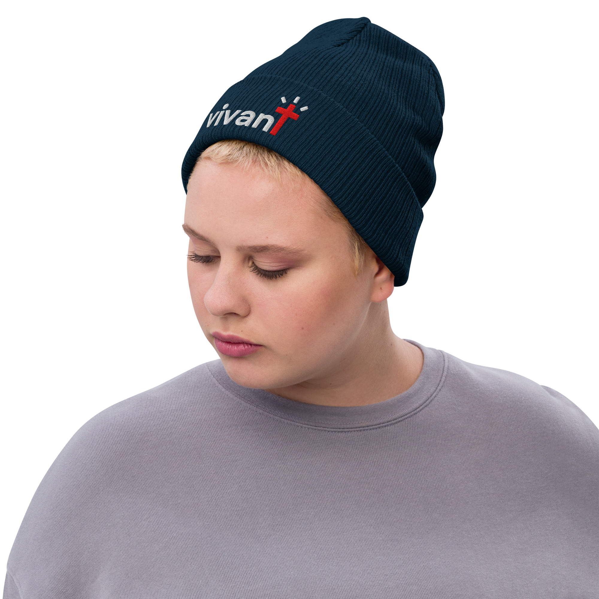 Bonnet en tricot côtelé - Navy