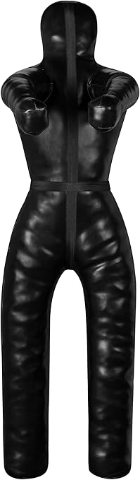 Black Rexine MMA grappling dummy for wrestling, submission, judo and bjj an UNFILLED dummy