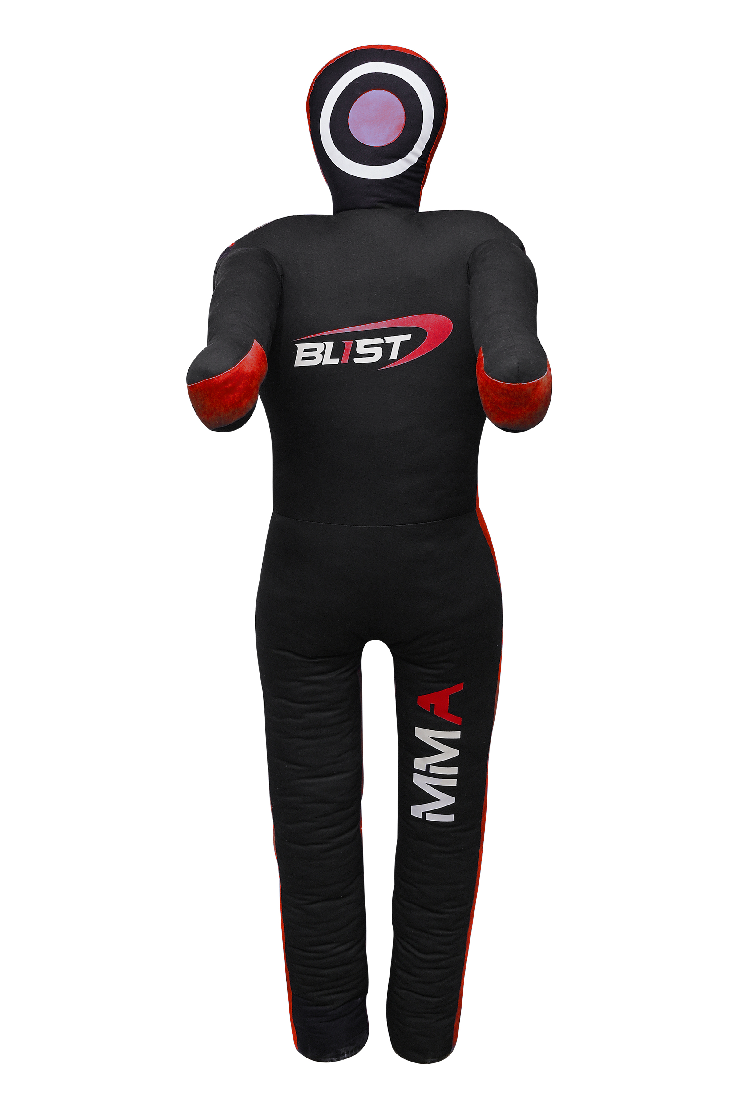 Blist Black/Red Canvas MMA standing position grappling dummy for jiu jistu Brazilian BJJ, wrestling, judo karate throwing, and dummy for submission, UNFILLED