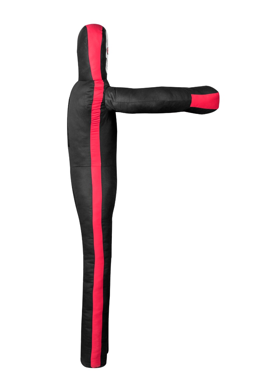 Blist Black/Red Canvas MMA standing position grappling dummy for jiu jistu Brazilian BJJ, wrestling, judo karate throwing, and dummy for submission, UNFILLED