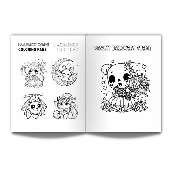Boo-tiful Kawaii: A Cute Halloween Coloring Book Adventure