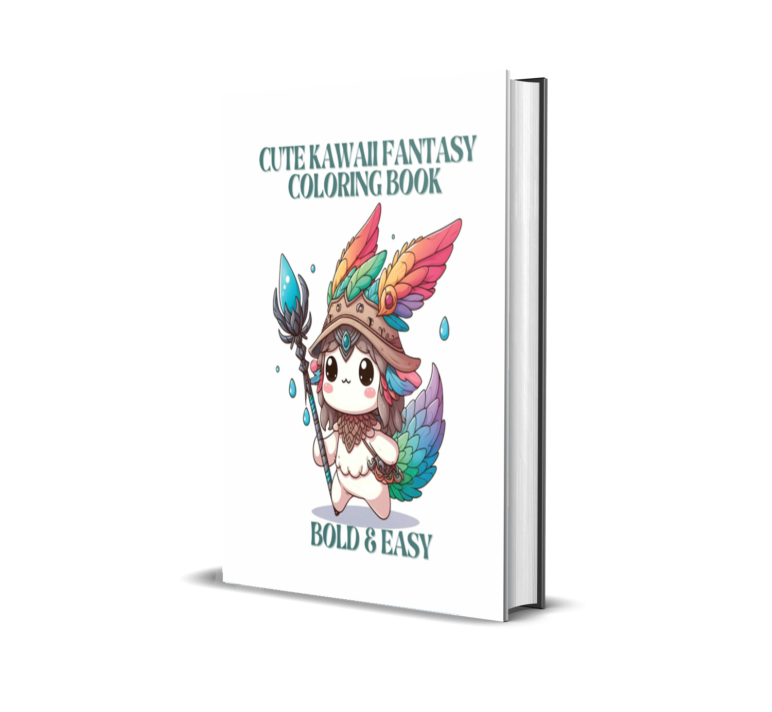 Cute Fantasy Kawaii Creatures Coloring Book: Bold and Easy!