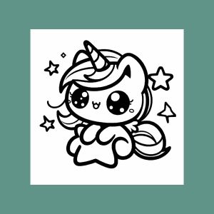 Cute Fantasy Kawaii Creatures Coloring Book: Bold and Easy!