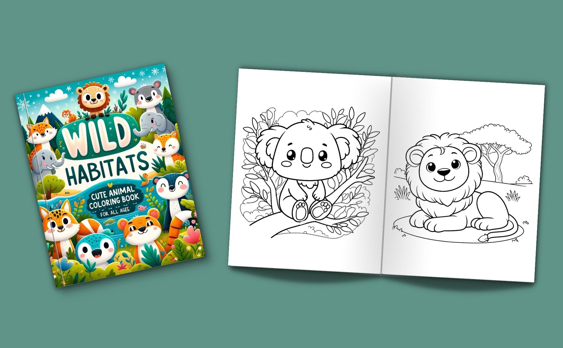 Wild Habitats: Cute Animal Coloring Book for All Ages