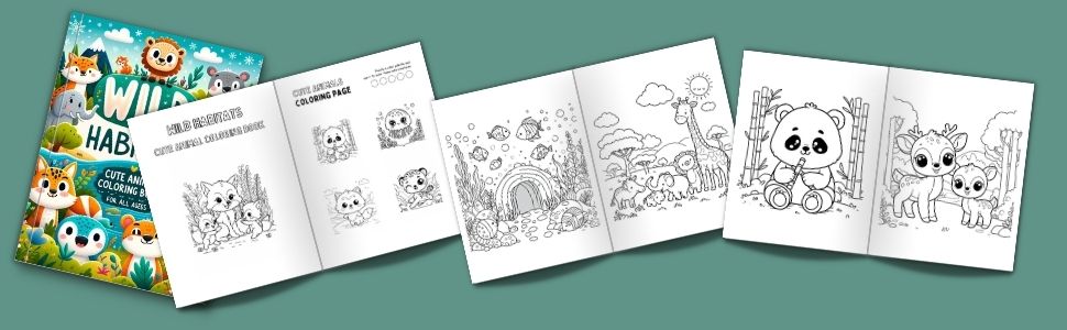 Wild Habitats: Cute Animal Coloring Book for All Ages