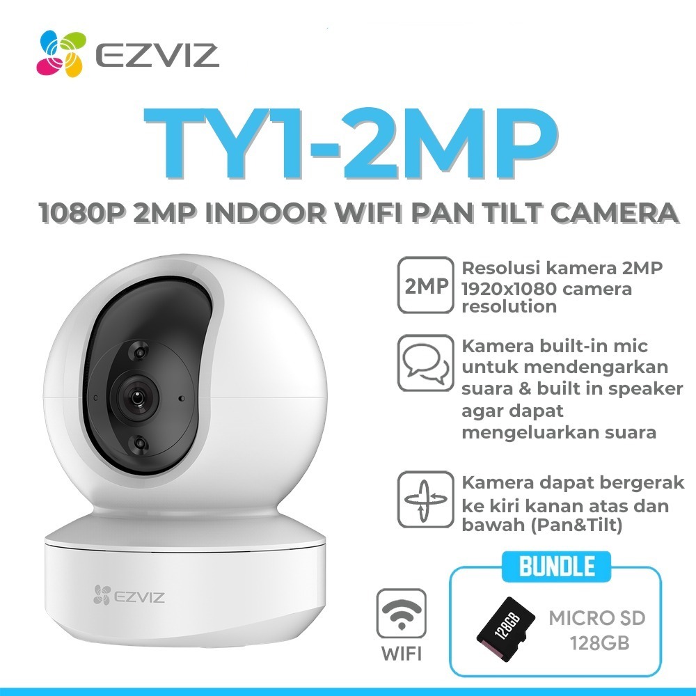 EZVIZ TY1 2MP 1080p Smart CCTV WiFi indoor Rotasi 360º