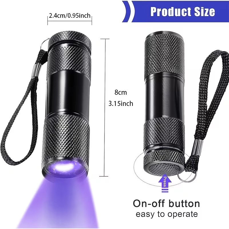 UV with Featuring 9 LED, Batteries