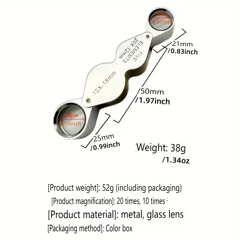 Magnifier, Dual Lens Design (10X/20X)