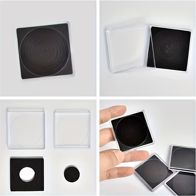 20pcs Square Coin Capsules Box with Black Washer