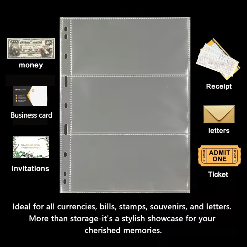 10 Sheets X3-Pocket for Banknote