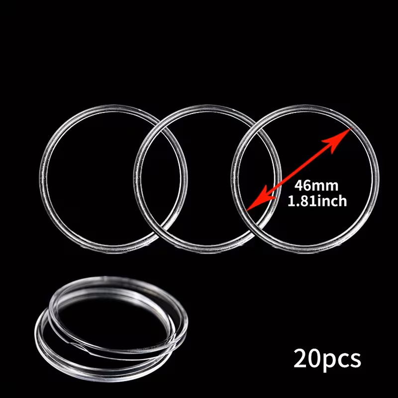 20pcs Coin Capsules Box with Black Washer