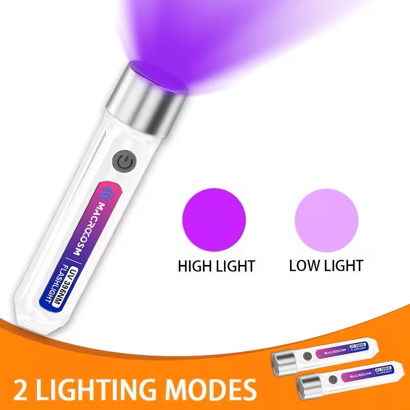 UV with 2 Lighting Modes, USB Rechargeable