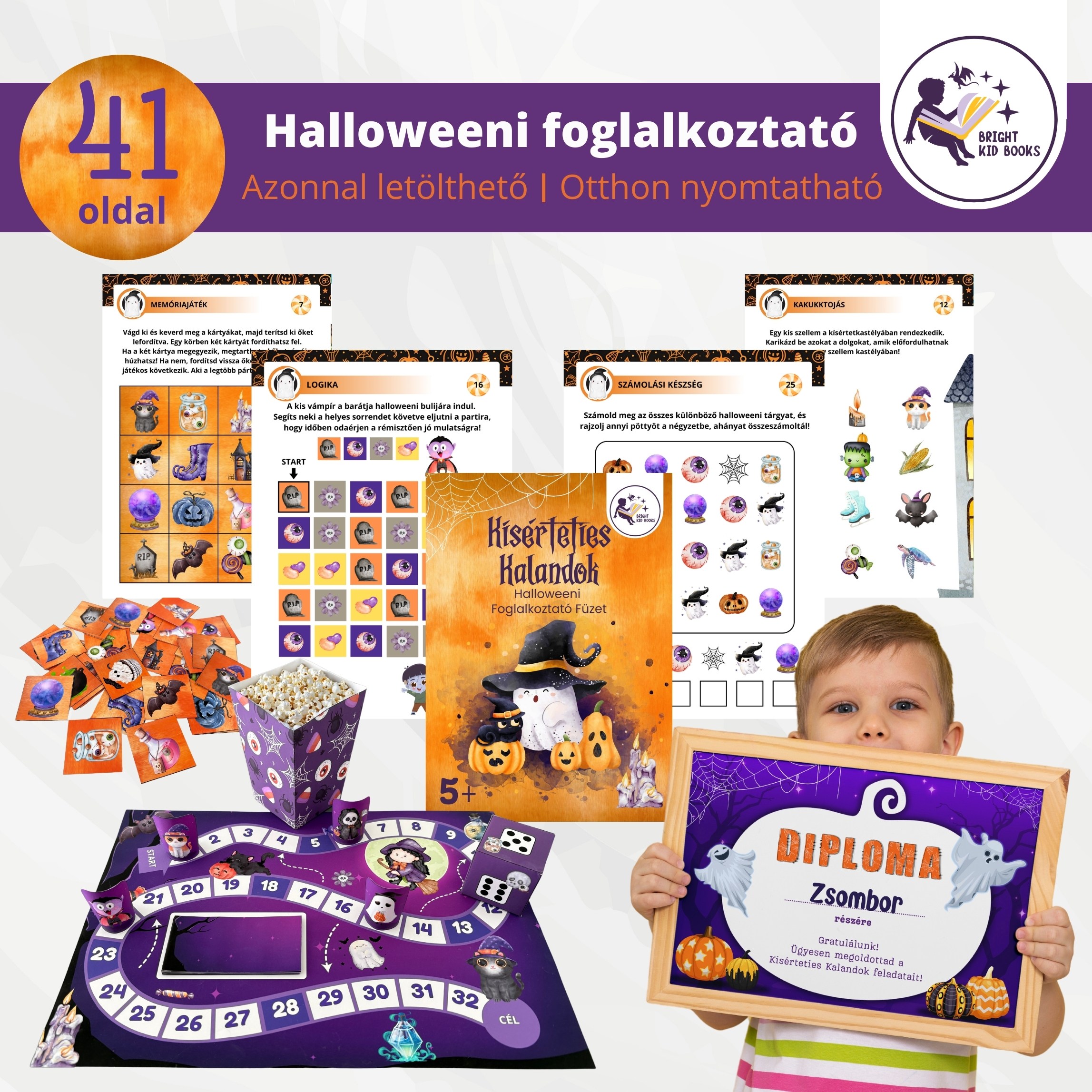 Kísérteties Kalandok - Halloweeni Foglalkoztató Füzet 5-6 éveseknek PDF