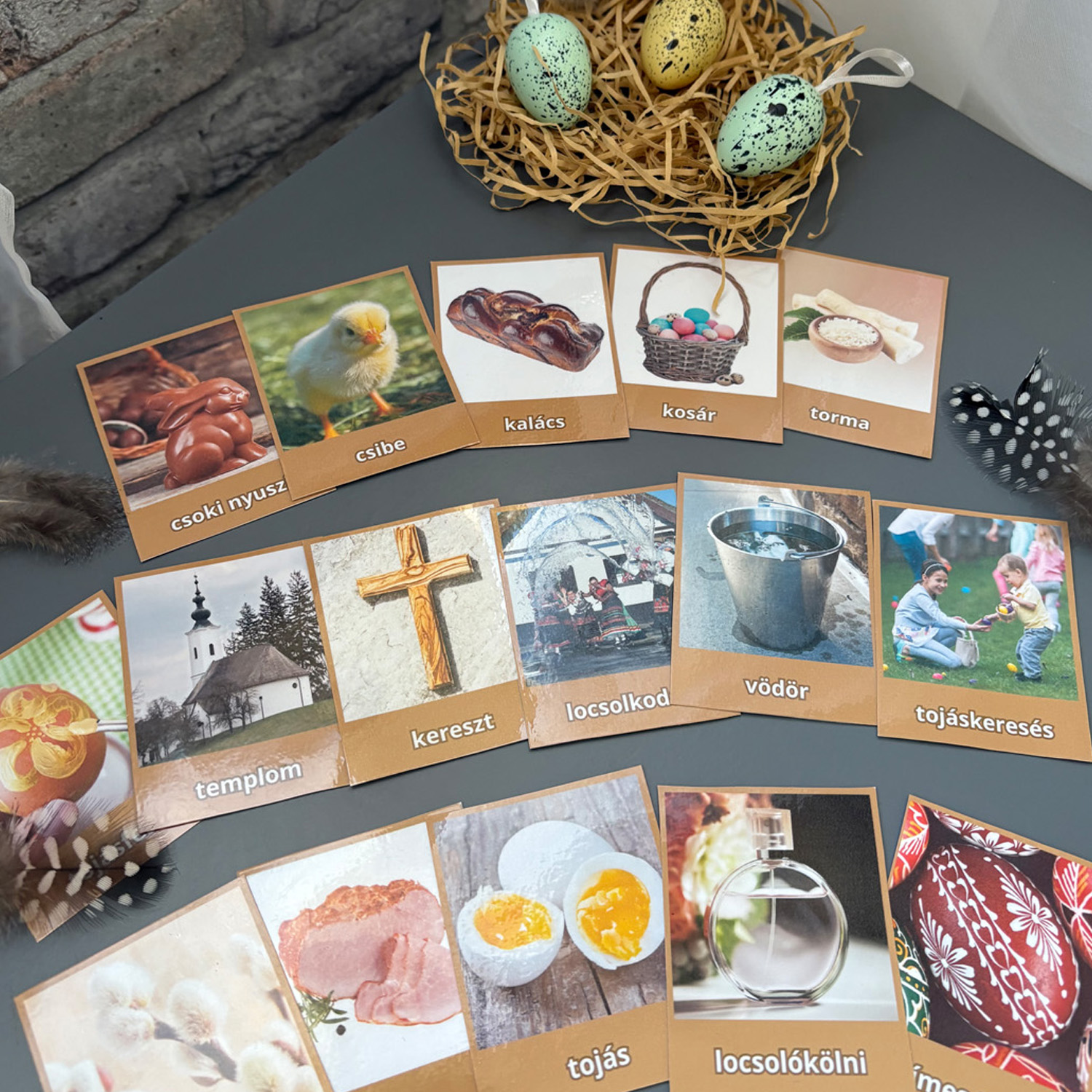 Nyomtatható tavaszi szókártyák – 72 db kártya állatvilág, kert, húsvét témában