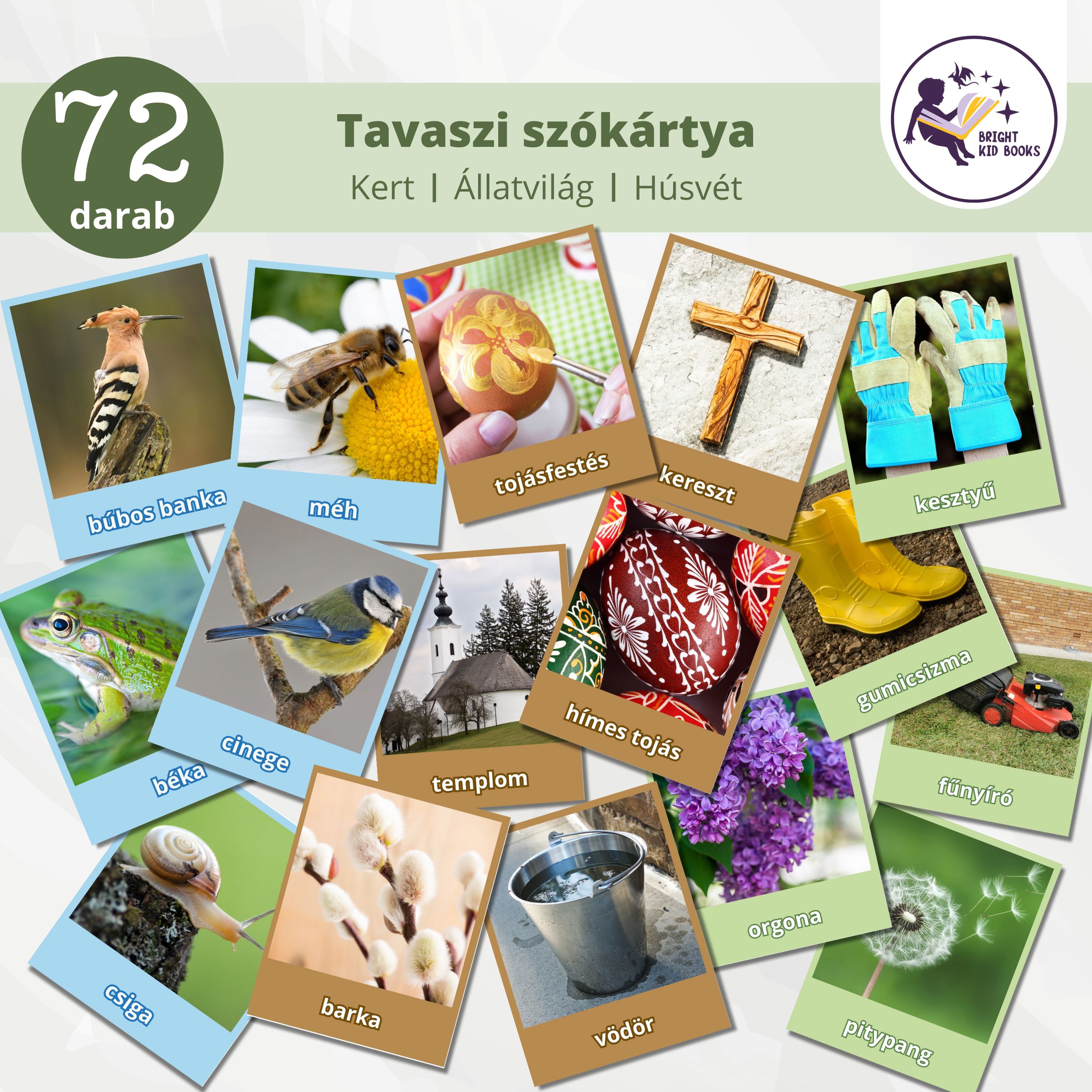 Húsvéti foglalkoztató óvodásoknak + tavaszi szókártya PDF