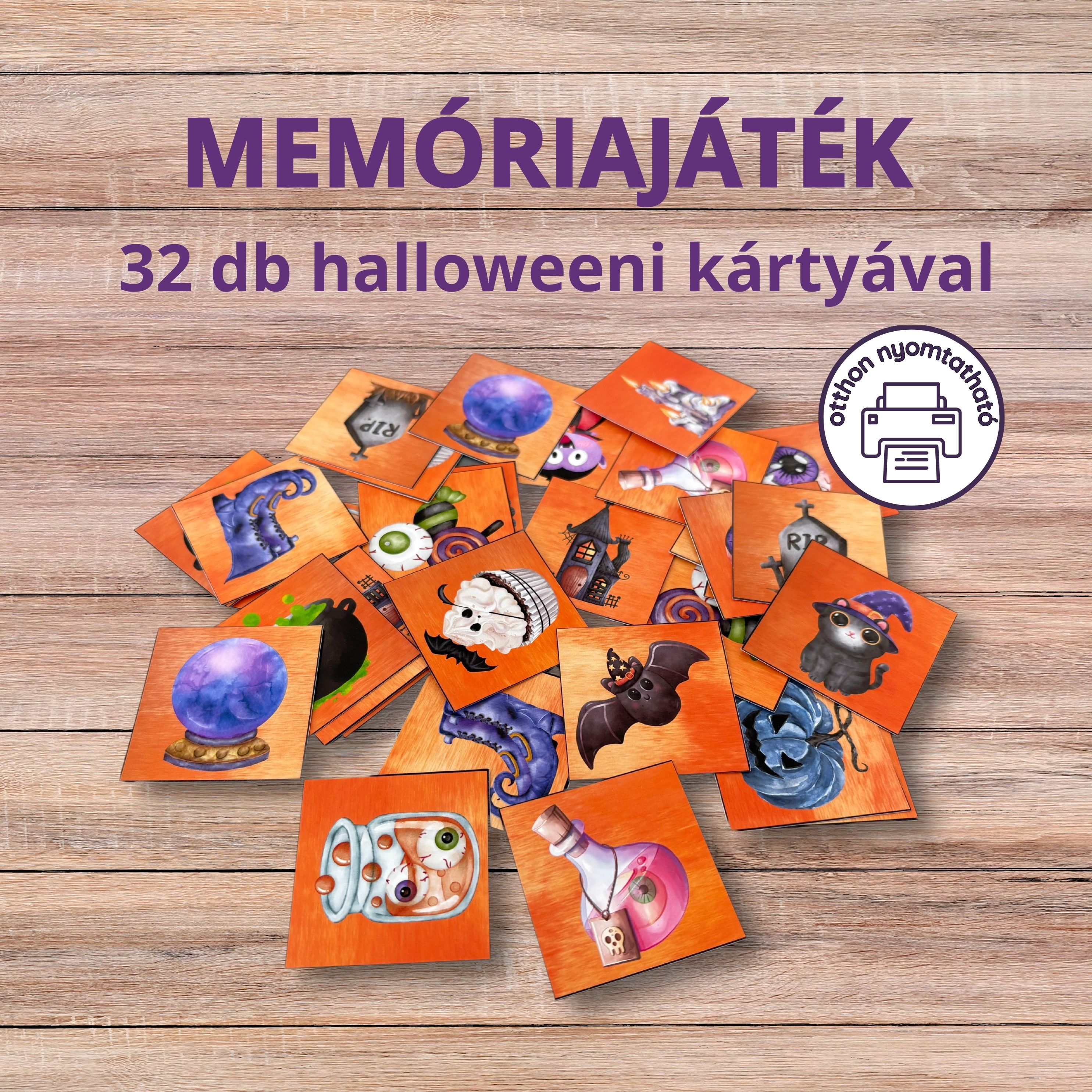Halloweeni foglalkoztató óvodásoknak + 27db szókártya PDF