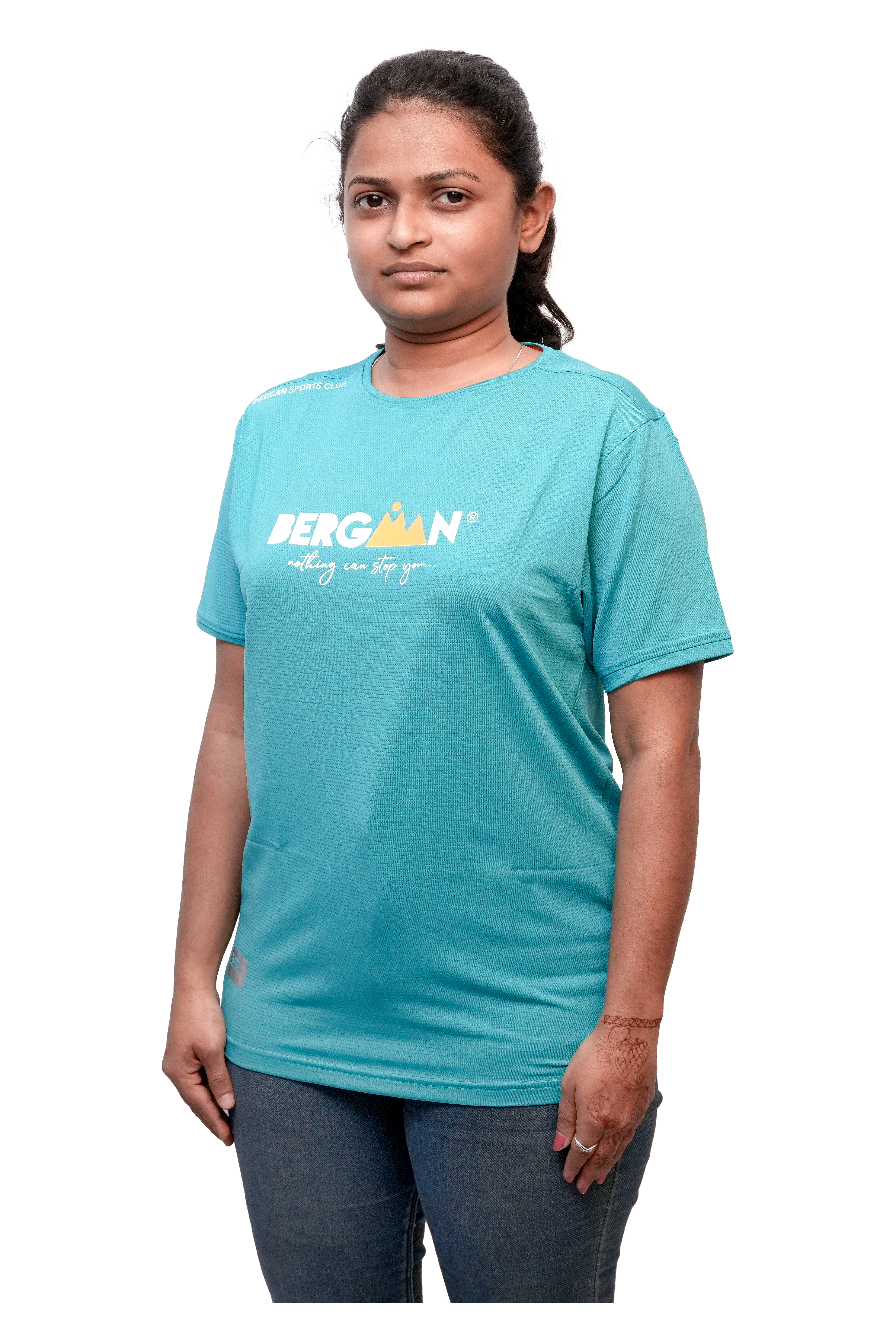 Bergman Unisex Aqua Blue T-shirt with M Logo