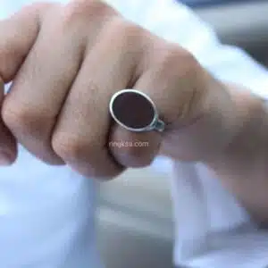 خاتم ملكي فضة كلاسيكي بيضاوي 