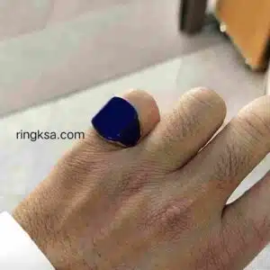 خاتم رجالي فضة مغطى من ثلاث جهات 