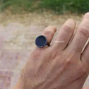 خاتم فضة كلاسيكي دائري 