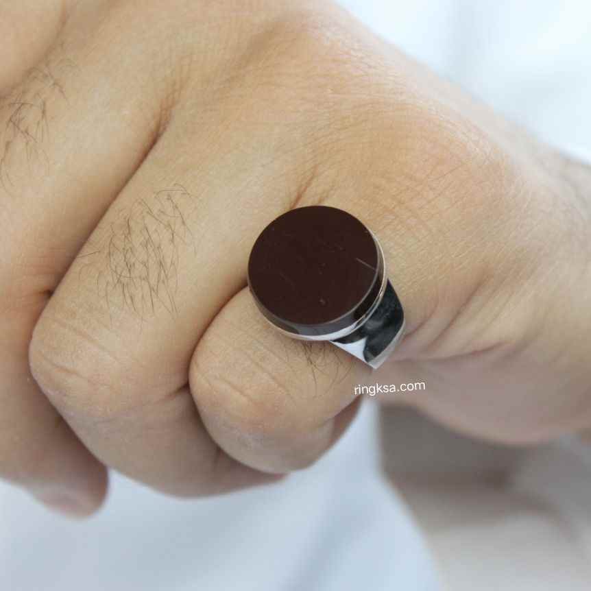 خاتم رجالي حجر اونكس بني