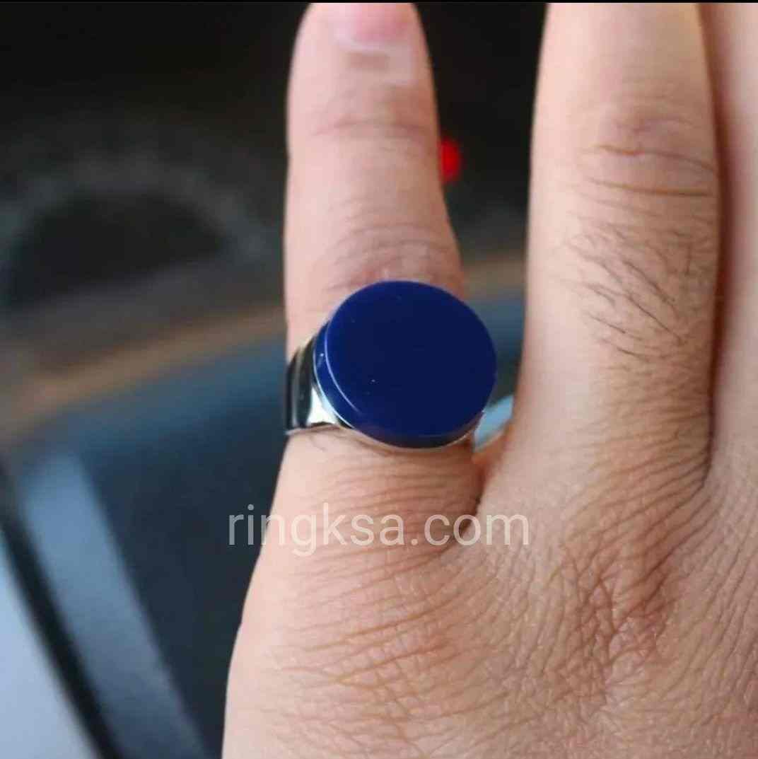 خاتم رجالي فضة ازرق