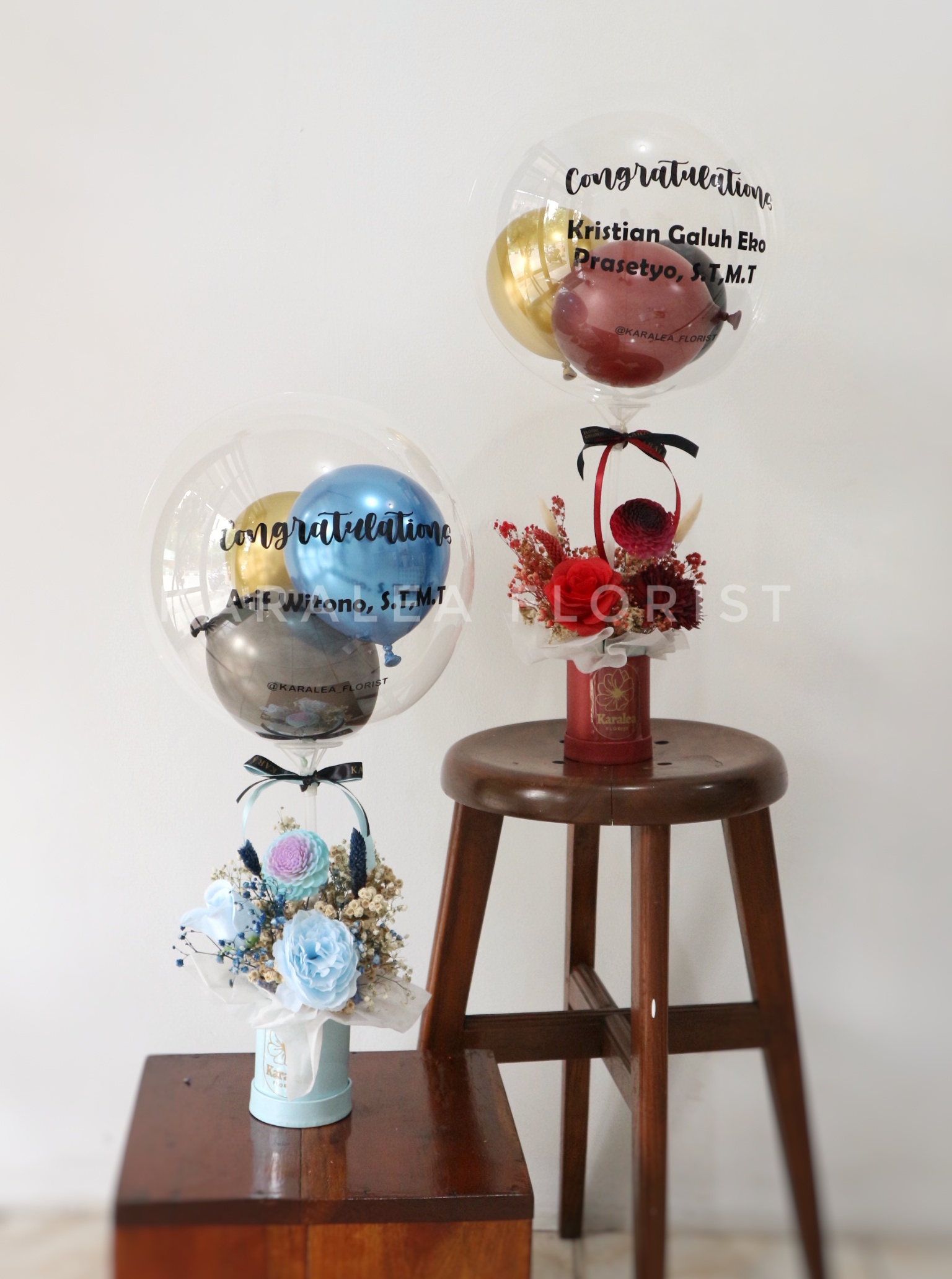 Mini Flowerbox and Balloon (Artificial Flower)