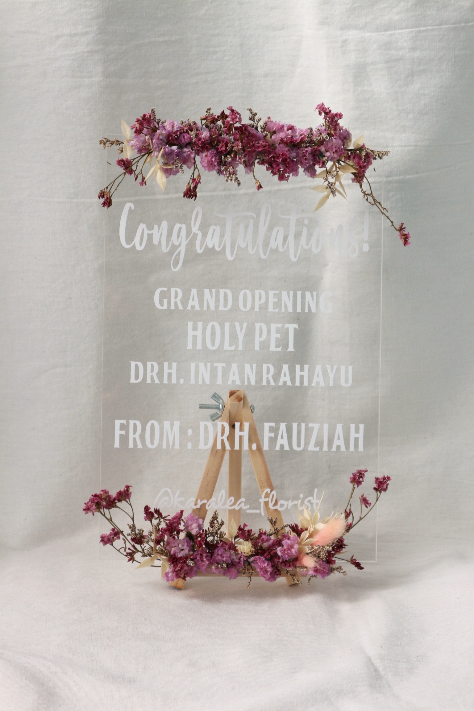 Acrylic Sign 20cm x 30cm