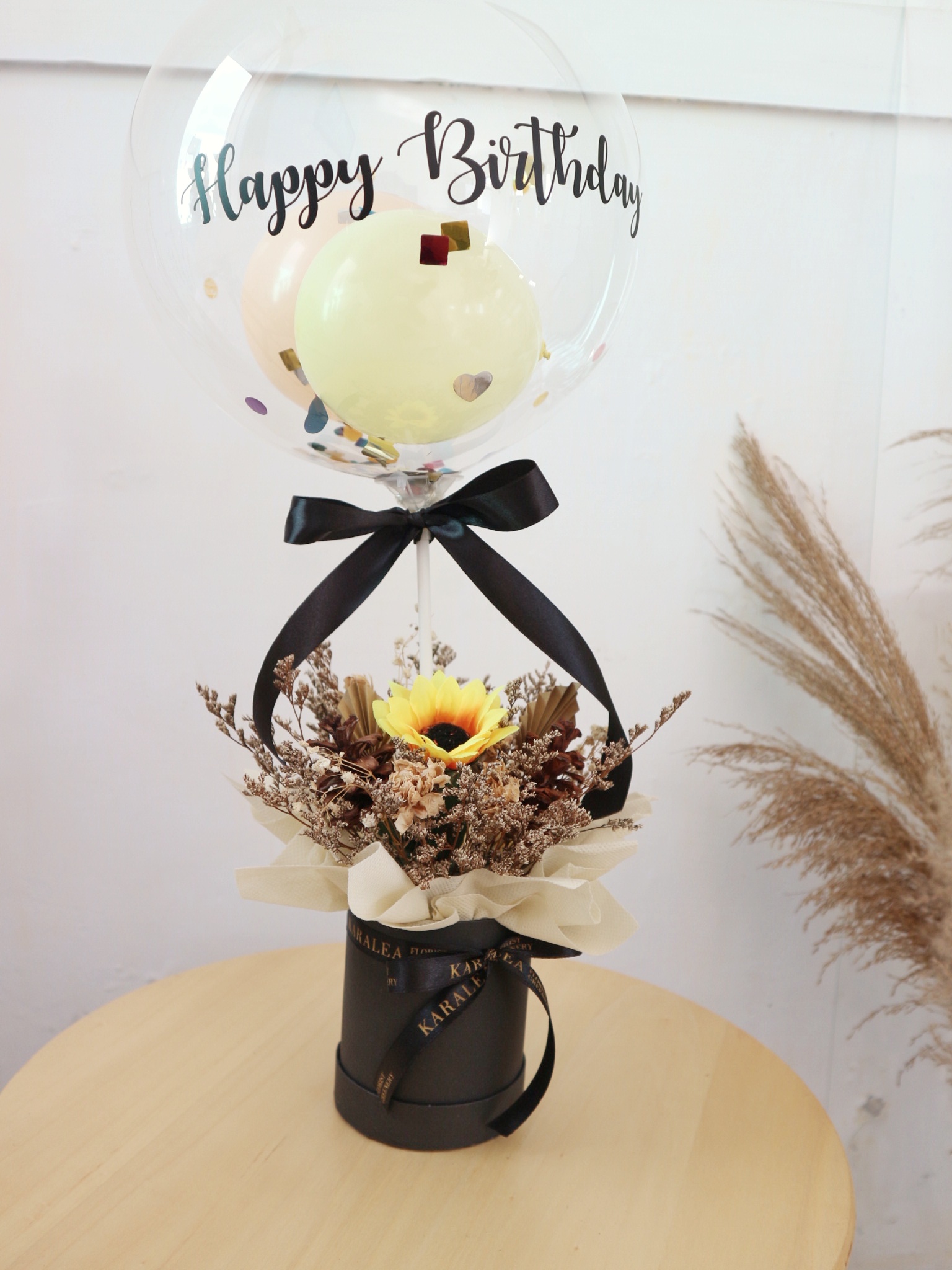 Mini Flowerbox and Balloon (Artificial Flower)