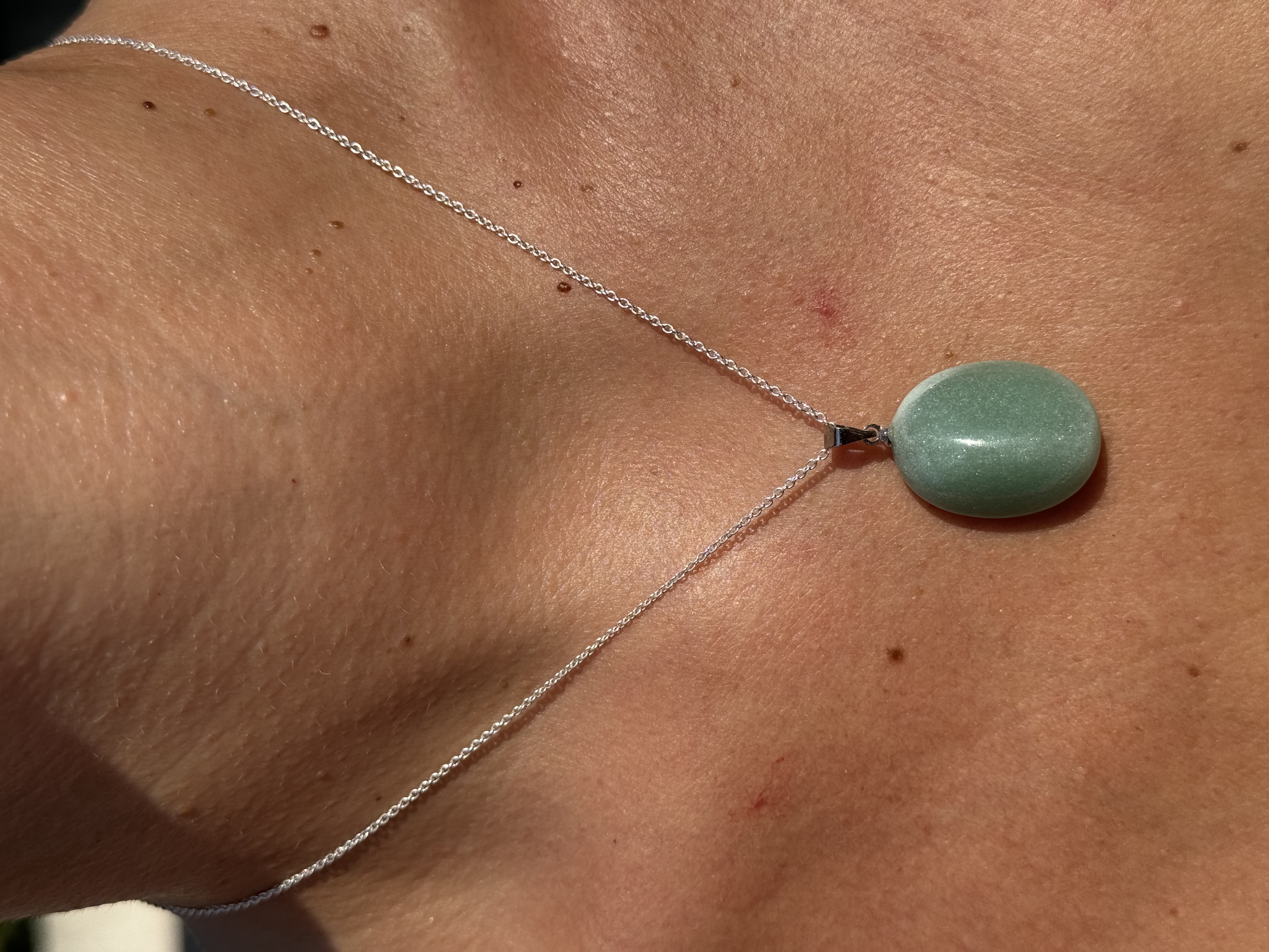 Collier pendentif Aventurine verte 