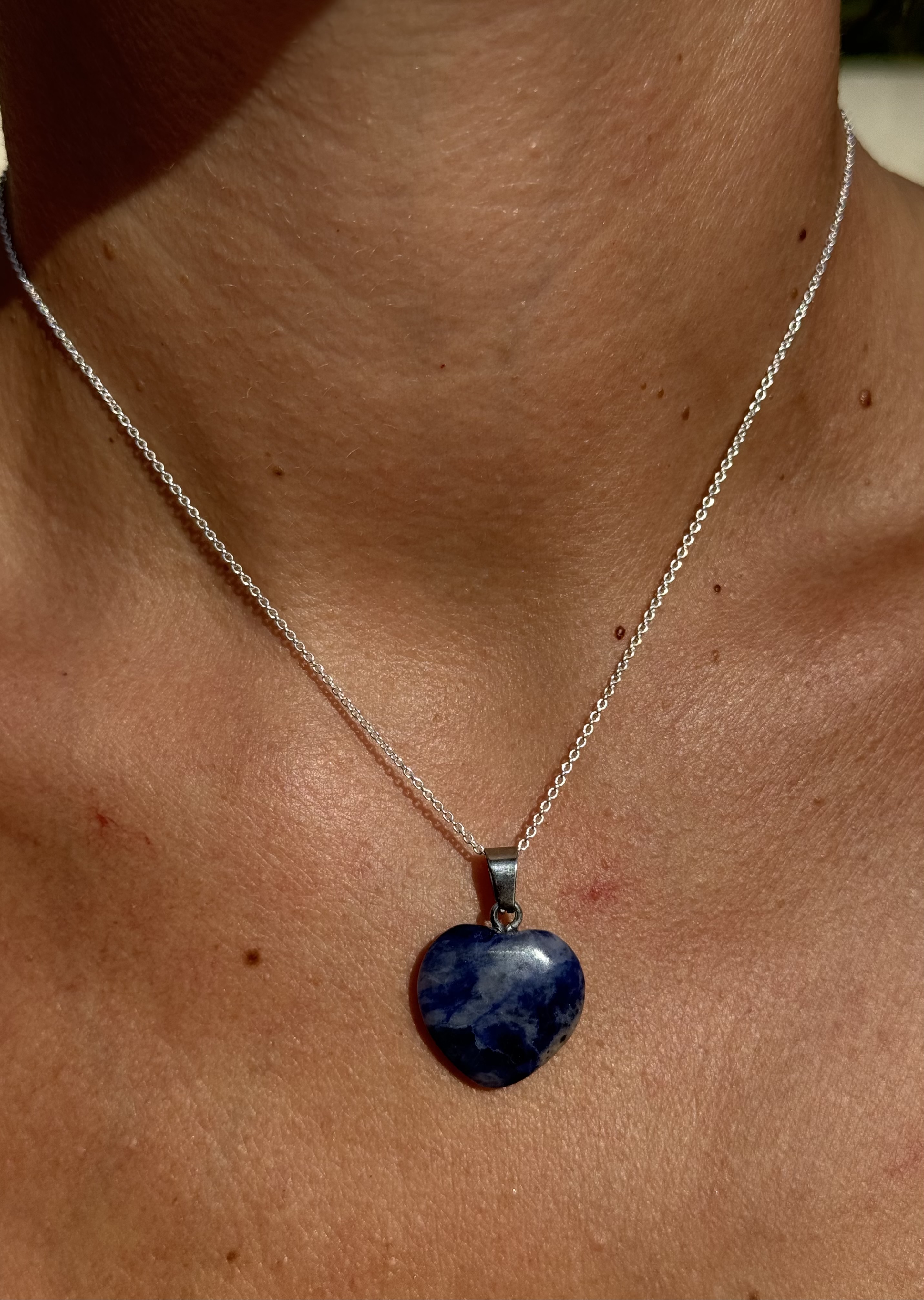 Collier pendentif cœur Lapis lazuli